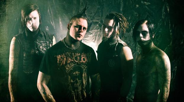 combichrist, faces, band Wallpaper 1600x900 Resolution