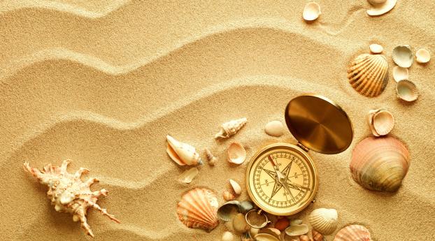 compass, shells, sand Wallpaper, HD Other 4K Wallpapers, Images, Photos and  Background - Wallpapers Den