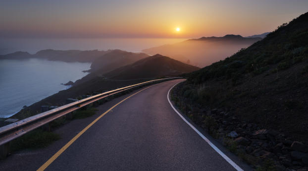 conzelman road, sunset, turning road Wallpaper 1440x2560 Resolution