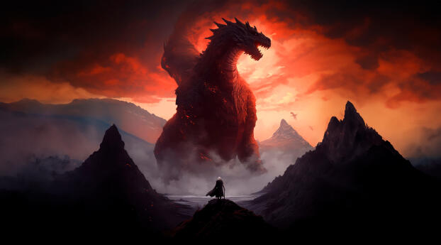Cool House Of The Dragon 4K Art Wallpaper 6000x1688 Resolution