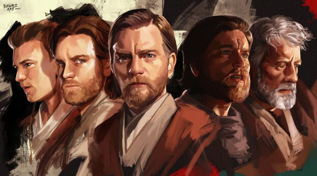Cool Obi-Wan Kenobi Digital HD Painting Star Wars Wallpaper 480x854 Resolution