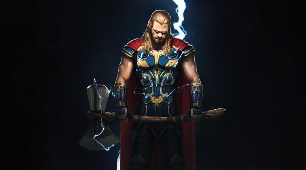 Cool Thor Love And Thunder 4k Wallpaper 360x325 Resolution