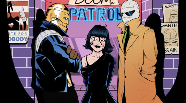 Crazy Jane Negative Man & Robotman Doom Patrol Wallpaper 600x1024 Resolution