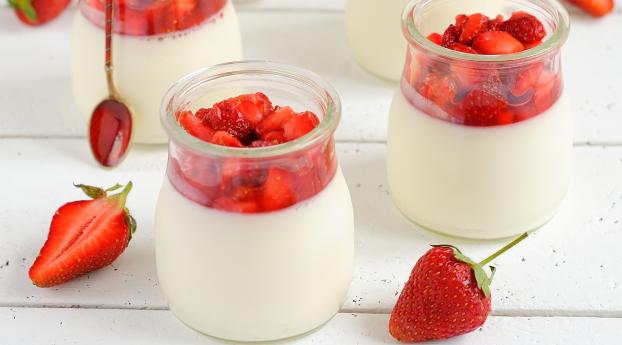 cream, food, strawberries Wallpaper 1280x2120 Resolution