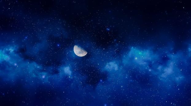 Crescent Moon Milkey Way Wallpaper 2560x1700 Resolution