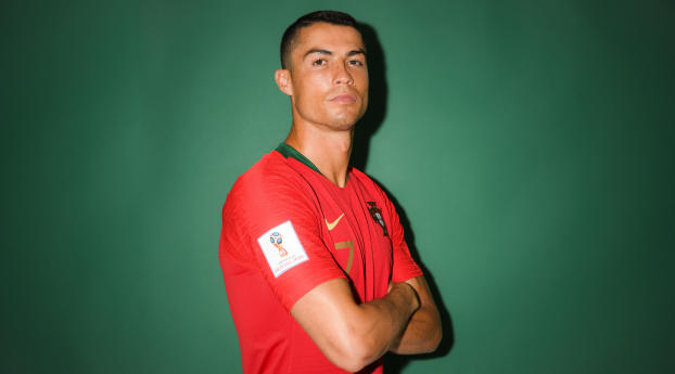 Cristiano Ronaldo FIFA 2018 Portrait Wallpaper 2560x1024 Resolution