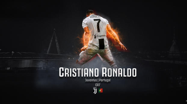 Cristiano Ronaldo Fire Art Wallpaper