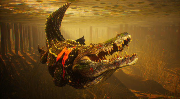 Crocodile Maneater Wallpaper 1080x2232 Resolution