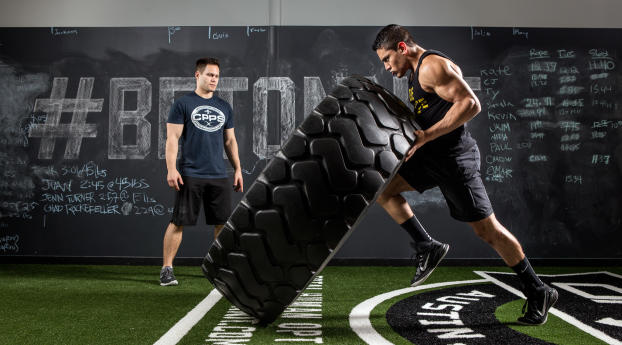 crossfit, tires, muscle Wallpaper 320x480 Resolution