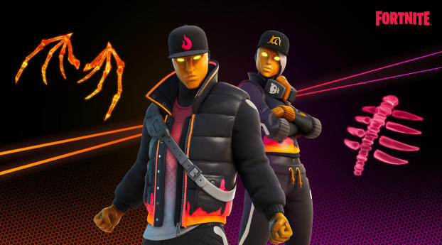 Cryptic and Mystify Outfits Fortnite Wallpaper 1242x268 Resolution