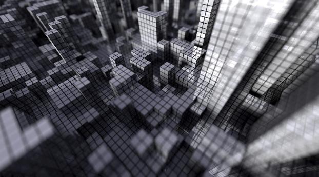 cubes, gray, grid Wallpaper 720x1544 Resolution