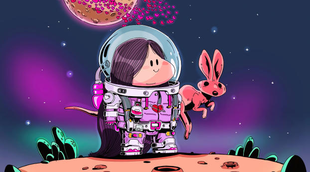 1280x2120 Cute Astronaut Little Girl with Kangaroo iPhone 6 plus Wallpaper,  HD Artist 4K Wallpapers, Images, Photos and Background - Wallpapers Den