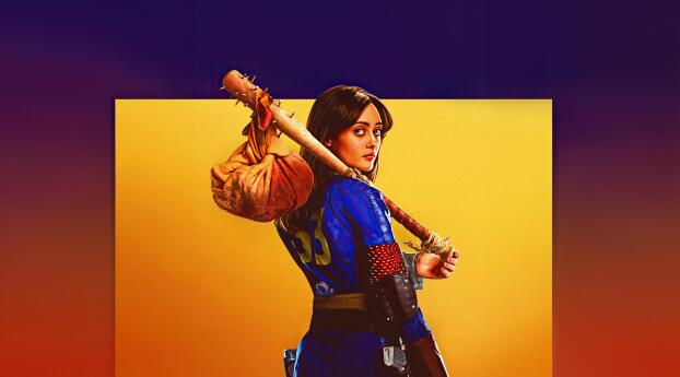 Cute Ella Purnell Fallout Character Poster Wallpaper