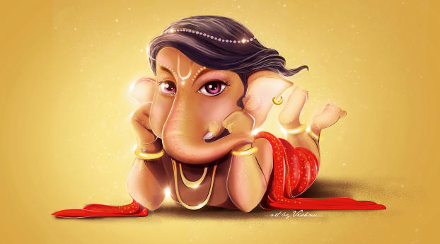 Cute Lord Ganesha Wallpaper 1080x2246 Resolution