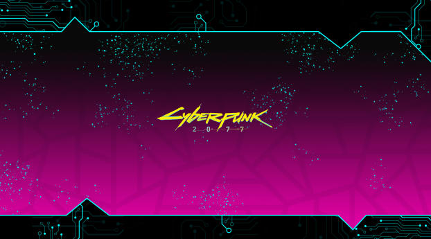 Cyberpunk 2077 Background Logo Wallpaper 1600x1200 Resolution