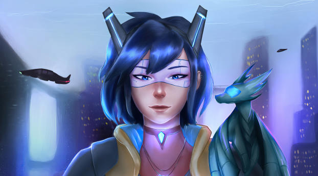 Cyberpunk Blue Eye Girl Wallpaper 1080x2248 Resolution