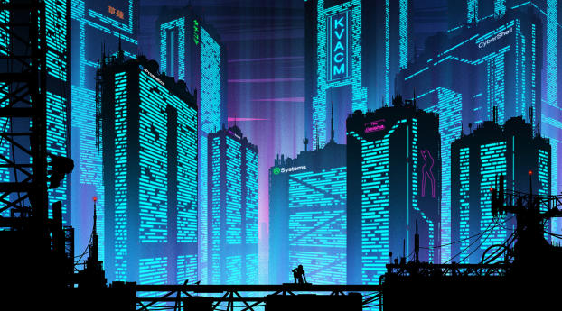 Cyberpunk Futuristic New Port City Wallpaper