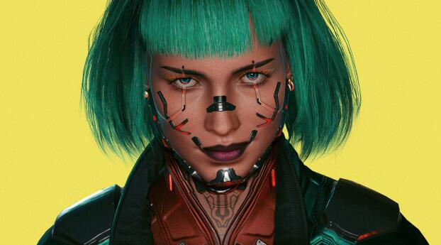 Cyberpunk HD Female Character Art Wallpaper 4080x1080 Resolution