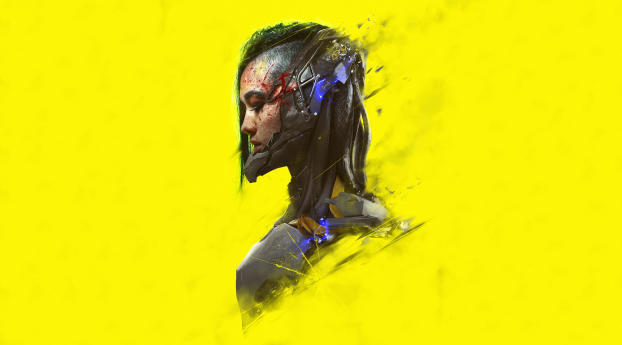 Cyborg Girl Headshot Wallpaper 640x960 Resolution