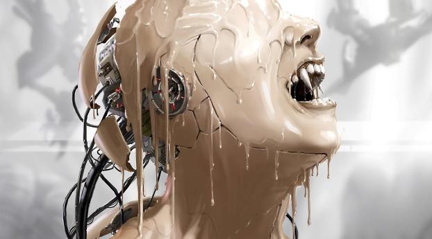 cyborg, paint, robot Wallpaper 1280x800 Resolution