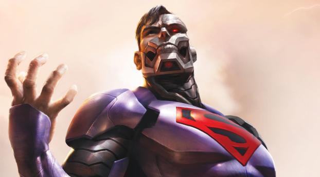 Cyborg Superman in Reign of the Supermen Wallpaper 1440x2992 Resolution