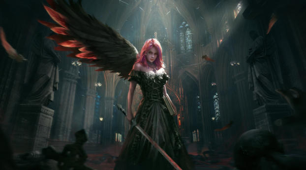 Dark Angel Wallpaper 1080x2160 Resolution