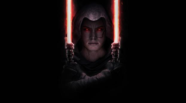 Dark Side Rey and Double Bladed Lightsaber Wallpaper 1920x1080 Resolution