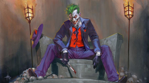 DC Comic Joker Art Wallpaper 480x320 Resolution