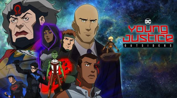 DC Young Justice Poster Wallpaper 1080x2400 Resolution
