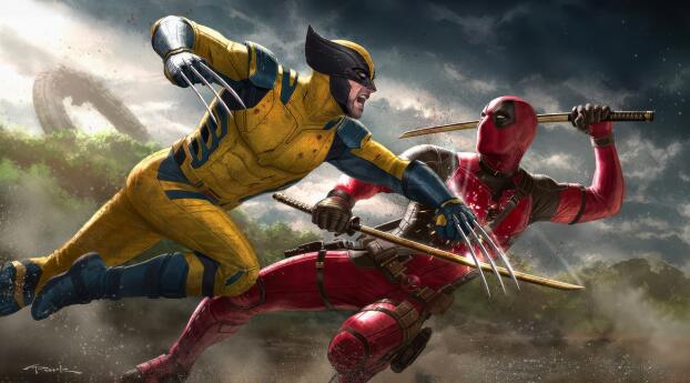 Deadpool & Wolverine Digital Poster Wallpaper 1900x1400 Resolution