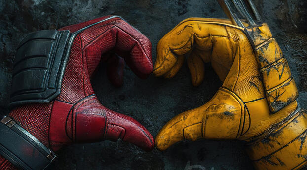 Deadpool & Wolverine Love Poster Wallpaper 720x1680 Resolution
