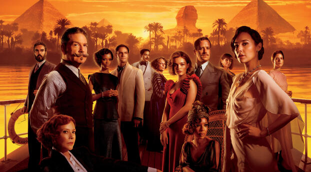 Death on the Nile Movie 4K Wallpaper 1080x2340 Resolution