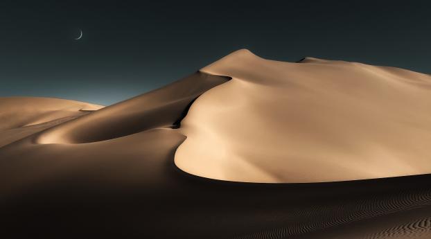 Desert Dune at Night Wallpaper 2048x1024 Resolution