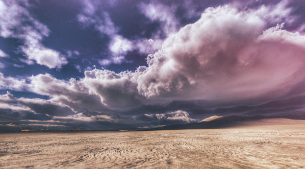 desert, sand, clouds Wallpaper 3840x2160 Resolution