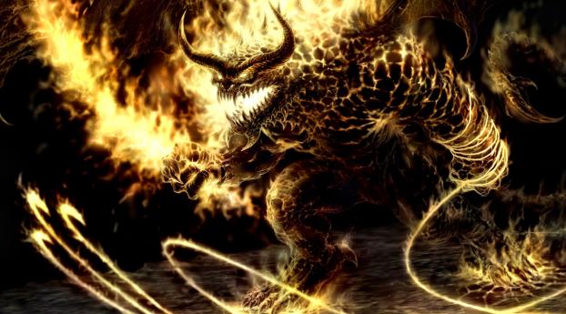 devil, monster, fire Wallpaper 1280x1024 Resolution