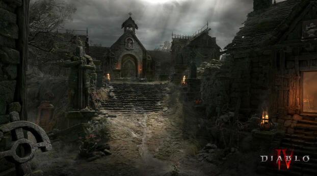 Diablo IV HD Castle Wallpaper 1080x2310 Resolution