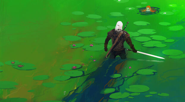 Digital Art of The Witcher 3 Wild Hunt HD Wallpaper 1300x768 Resolution