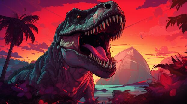 Dinosaur Retro Wallpaper 769-x4320 Resolution