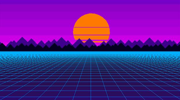 Dithering Outrun Wallpaper 960x544 Resolution