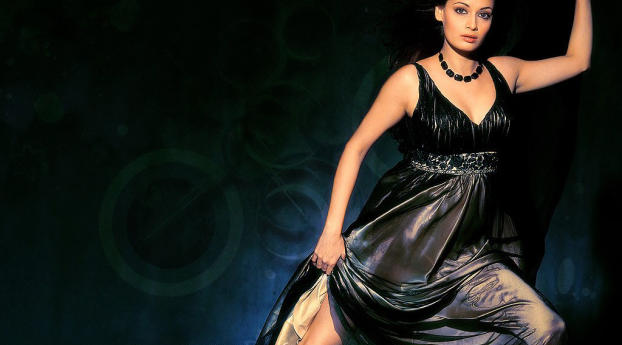 Diya Mirza Black Dress HD Wallpaper Wallpaper 1125x2436 Resolution
