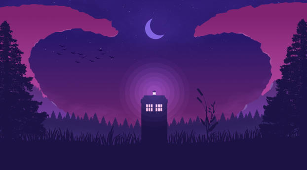 Doctor Who Minimal Art Wallpaper 1080x224 Resolution