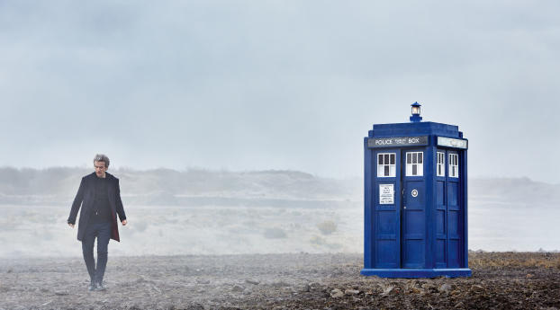 Doctor Who Peter Capaldi as 12th Doctor Wallpaper 2560x1024 Resolution