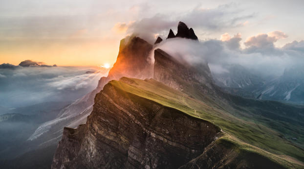 Dolomites Mountain Range Wallpaper 1280x2120 Resolution