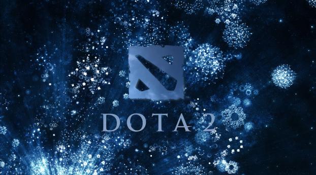 dota 2, logo, frosty Wallpaper 1366x768 Resolution