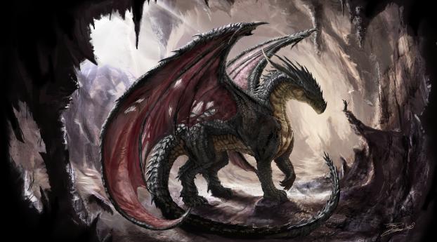 dragon, cave, light Wallpaper 720x1280 Resolution
