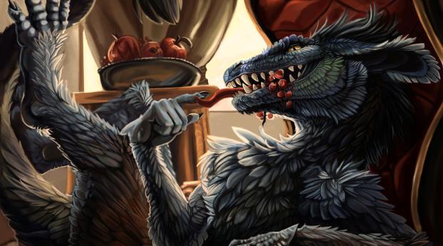 dragon, feathers, being Wallpaper 320x480 Resolution