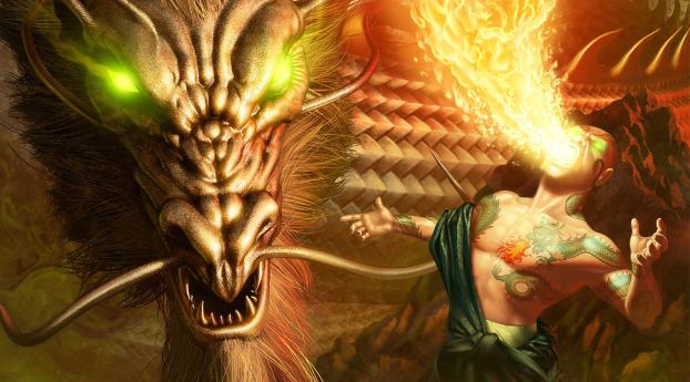 dragon, fire, eyes Wallpaper 3840x2400 Resolution