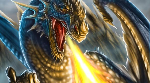 dragon, jaws, claws Wallpaper 1360x768 Resolution