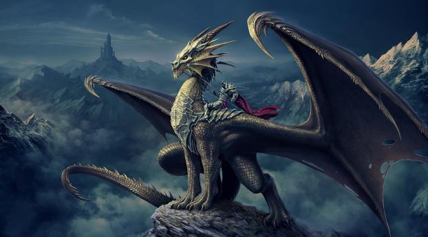 Dragon Knight Fantasy Art Wallpaper 1080x1920 Resolution