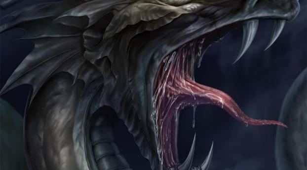 dragon, mouth, teeth Wallpaper 1366x768 Resolution